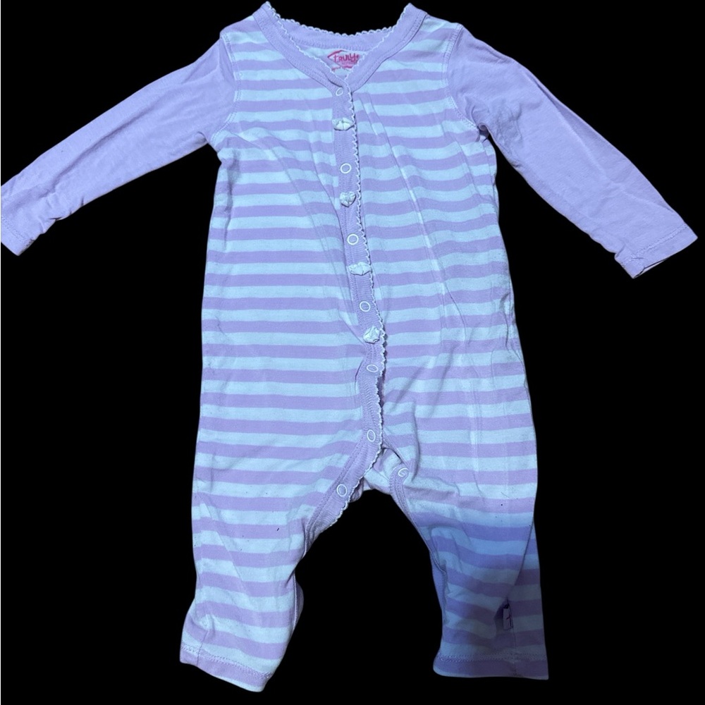 Heidi Klum Truly Scrumptious Baby Girl 3M  Sleeper  Purple And White Bamboo